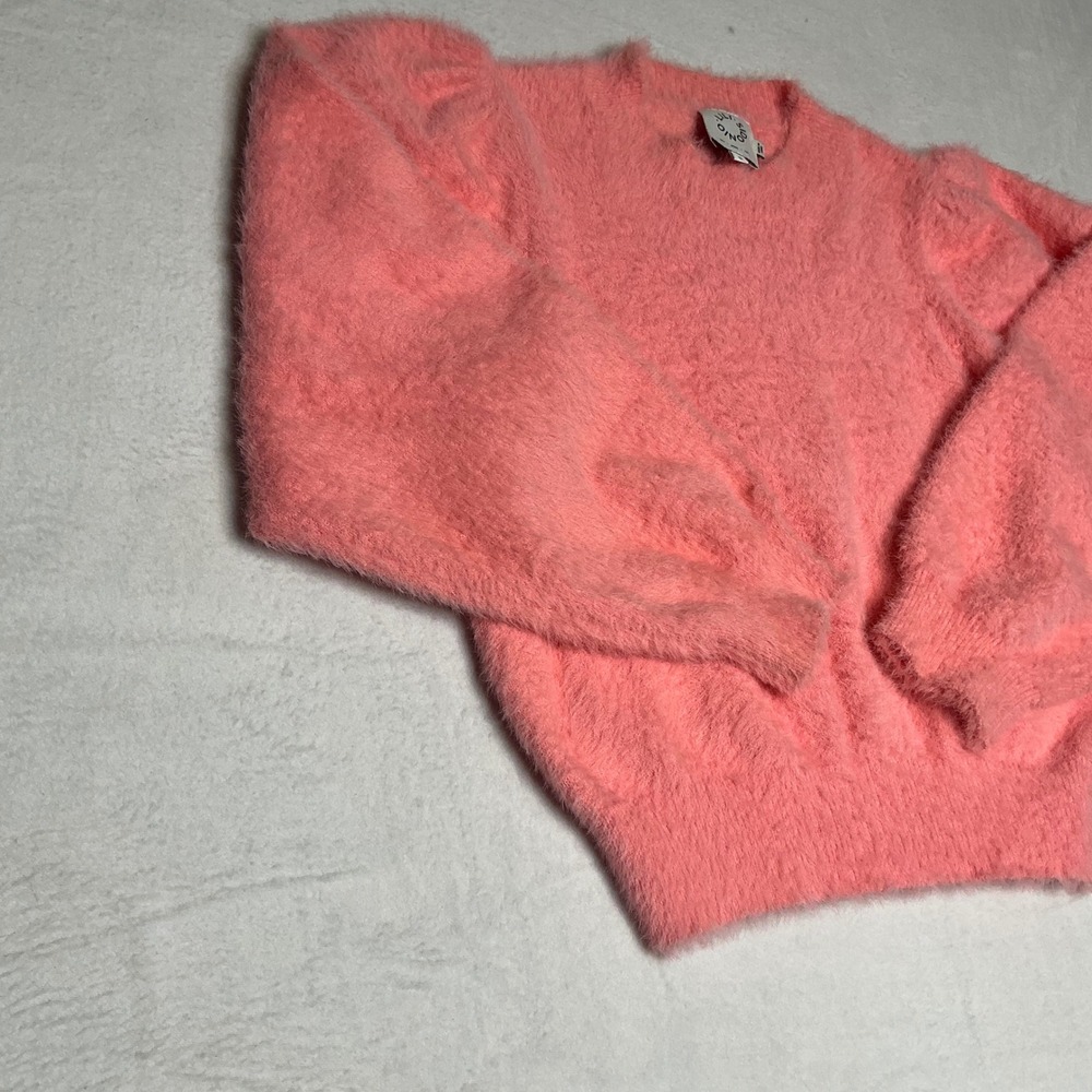 LILI.SIDONIA Pink Fuzzy Puff Sleeve‎ Sweater Arty Urban Pop Size S